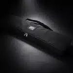 Premium roller banner stand with padded carry case for easy transport to exhibitions